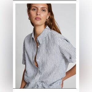 & Other Stories Linen Striped Shirt